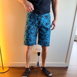 Hurley Black and Blue Board Shorts - slight wear (see pics)